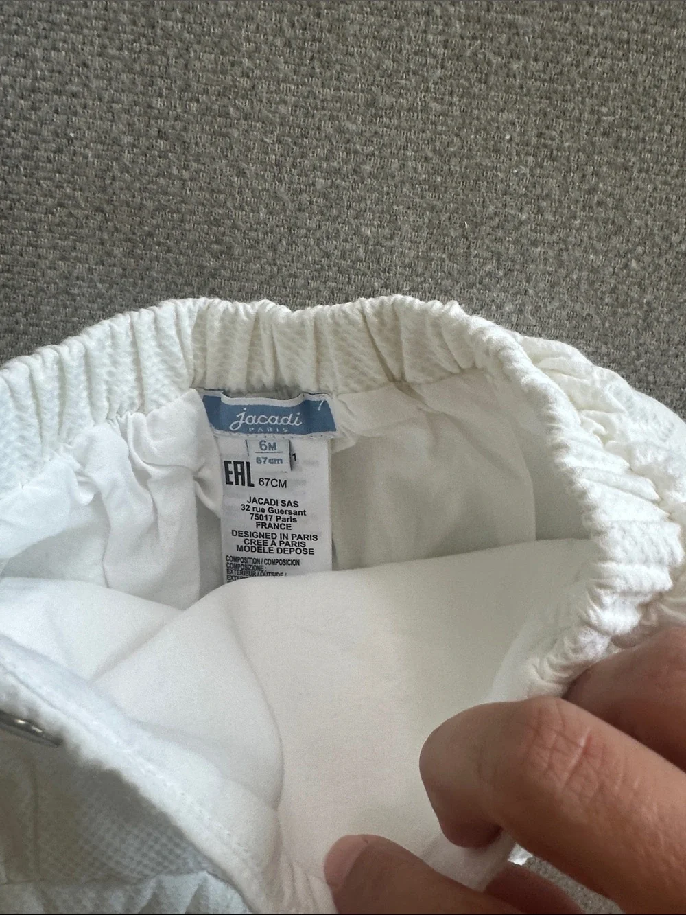 Jacadi White Textured Baby Girl Bloomers / shorts 6m